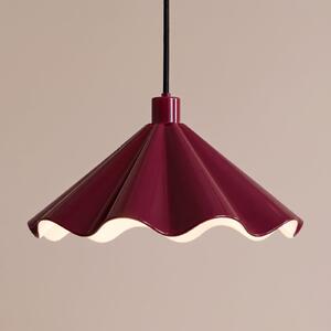 Lindby Lampă suspendată Lilliet, Ø 34 cm, roșu închis, metal, E27, reglabil, Roșu, Camera de zi / sufragerie, Metal, Modern