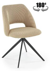Scaun rotativ K546, bej/negru, panza/metal, 52x60x79 cm