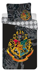 Lenjerie de pat din bumbac pentru copii Jerry Fabrics Harry Potter, 140 x 200 cm, negru