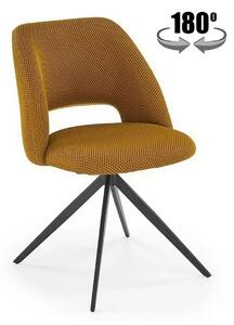 Scaun rotativ K546, galben/negru, panza/metal, 52x60x79 cm