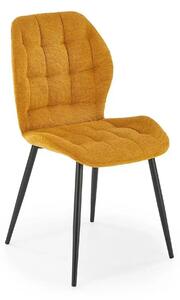 Scaun K548, galben/negru, stofa clasica/metal, 47x55x84 cm