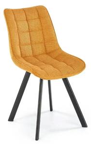 Scaun K549, galben/negru, stofa clasica/metal, 46x61x84 cm
