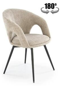 Scaun rotativ K550, bej/negru, stofa clasica/metal, 57x57x78 cm