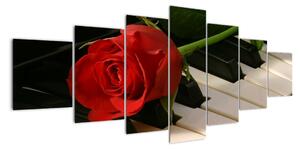 Tablou - trandafir pe pian (210x100cm)