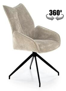 Scaun rotativ K553, bej/negru, stofa clasica/metal, 60x66x96 cm