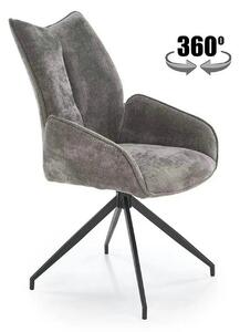 Scaun rotativ K553, gri/negru, stofa clasica/metal, 60x66x96 cm