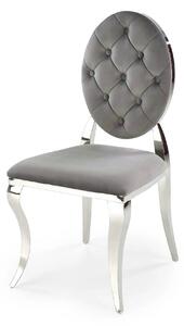 Scaun cromat K555, gri/argintiu, stofa catifelata/metal, 48x52x96 cm