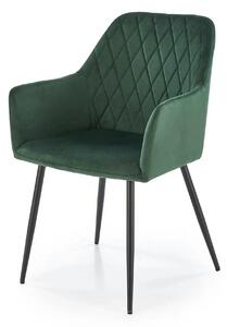 Scaun K558, verde inchis/negru, stofa catifelata/metal, 59x60x86 cm