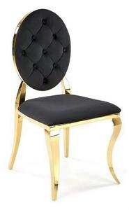 Scaun K556, negru/auriu, stofa catifelata/metal, 48x52x96 cm