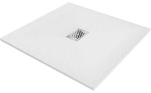 Mexen Hugo cabina de duș pătrată SMC 100 x 100 cm, alb, capac inox - 42101010-X