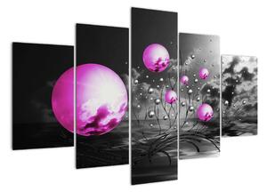 Tablou abstract - bile violet (150x105cm)