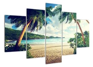 Tablou modern - palmieri pe plajă (150x105cm)