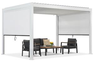 Lagos 3x4 pergola terasă independentă cu 3m laterale obloane rulante Garden Point alb