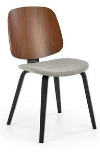Scaun K563, nuc/gri/negru, lemn/placaj/stofa, 45x54x81 cm