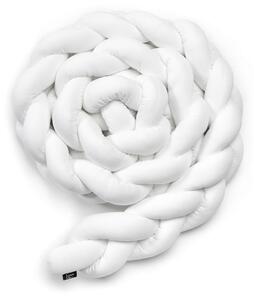Apărătoare tricotată din bumbac pentru pătuț ESECO, lungime 220 cm, alb