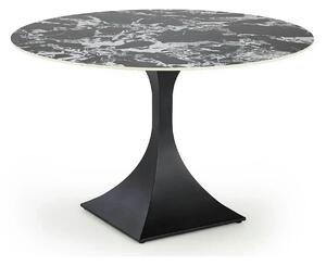 Masa MANUEL, negru, ceramica/metal, 120x120x77 cm