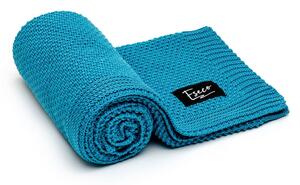 Pătură tricotată pentru copii ESECO, 80 x 100 cm, albastru petrol