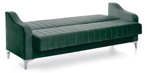 Canapea Extensibilă 3 locuri AQUA, cu ladă de depozitare, 212x70x97 cm, Swing-Verde