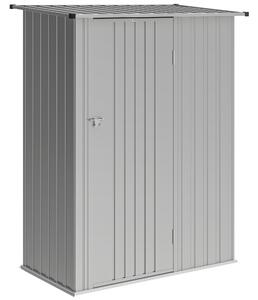 Outsunny Șopron de Grădină 1,07m² din Oțel Galvanizat, Depozit pentru Unelte cu Ușă Blocabilă și Acoperiș Înclinat, 142x86x189 cm, Argintiu | Aosom Romania