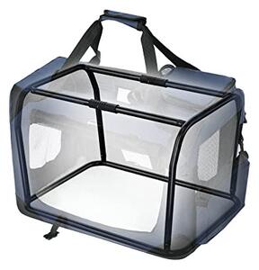 Geanta de transport animale, Feandrea, Albastru-Negru, 70.0x52.0x52.0 cm