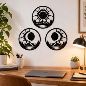Eclipse Harmony NOOT – Set 3 decorațiuni de perete cu eclipse solare, Ø24 cm