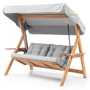 Leagan, Hudson, Galata Swing S3, 190 x 120 x 195 cm, lemn de pin/poliester, gri