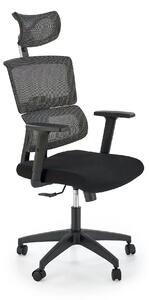 Scaun birou PABLO, negru/gri, stofa/plasa, 64x67x118/127 cm