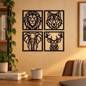 Set 4 decorațiuni de perete cu animale geometrice NOOT Animal Geometrics – 24 × 24 cm