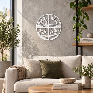 Zborul Păsărilor – Decor de perete din plexiglas alb/negru, Ø 24 cm | NOOT