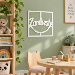 Zâmbește Deco – Decorațiune de perete din plexiglas alb/negru, 30x30 cm | NOOT