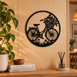 Decorațiune de perete Retro Bicycle Bloom – Bicicletă vintage, Ø 30 cm | NOOT