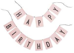 Ghirlandă decorativă Design Letters Happy Birthday, roz