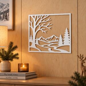 Decorațiune de perete Iarna Magică – Plexiglas alb, 26 × 24 cm | NOOT