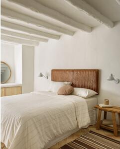 Lenjerie de pat cu cearșaf din bumbac organic Kave Home Kalid, 220 x 240 cm, alb - crem