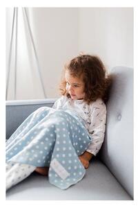 Pătură din bumbac pentru copii Kindsgut Dots, 80 x 100 cm, albastru-alb