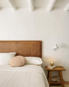 Lenjerie de pat cu cearșaf din bumbac organic Kave Home Kalid, 220 x 220 cm, alb - crem