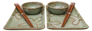 Set 6 farfurii sushi din ceramică MIJ, verde
