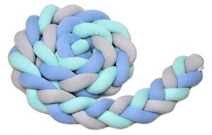 Protecție tricotată din bumbac T-TOMI, lungime 180 cm, albastru - gri