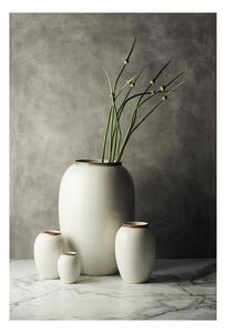 Vază din gresie ceramică Bitz, înălțime 12,5 cm, alb - crem