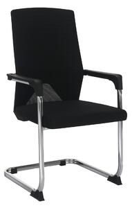 Scaun RAVIL, negru/crom, material textil/metal, 57x60x102 cm