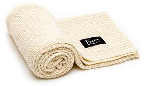Pătură tricotată pentru copii ESECO, 80 x 100 cm, crem