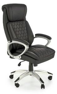 Scaun birou THOMAS, negru, piele ecologica/polipropilena, 62x70x115/12
