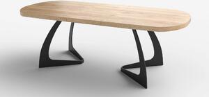 Masa extensibila VELDON, stejar/negru, 160/220x90x75 cm