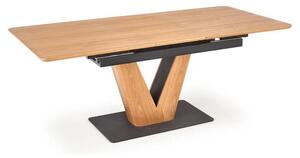 Masa extensibila UMBERTO, stejar/negru, 160/200x90x77 cm