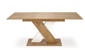 Masa extensibila XARELTO, stejar/alb, PAL/furnir, 130/175x85x76 cm
