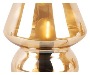Veioză din sticlă Leitmotiv Glass, înălțime 18 cm, maro deschis