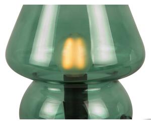 Veioză din sticlă Leitmotiv Glass, înălțime 18 cm, verde închis