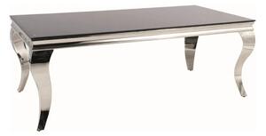 Masuta cafea PRINCE A, negru/crom, sticla securizata/metal, 120x60x45