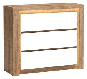 Comodă Etrmona 105Ribbeck stejar, Alb lucios, Cu sertare, 10x11x4cm