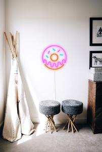 Decorațiune luminoasă de perete Candy Shock Donut, ø 40 cm, roz
